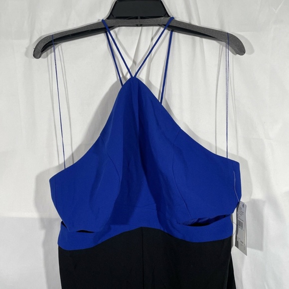 NWT Aidan by‎ Aidan Mattox [ 14 ] Cutout Colorblock Crepe Jumpsuit - Picture 8 of 12